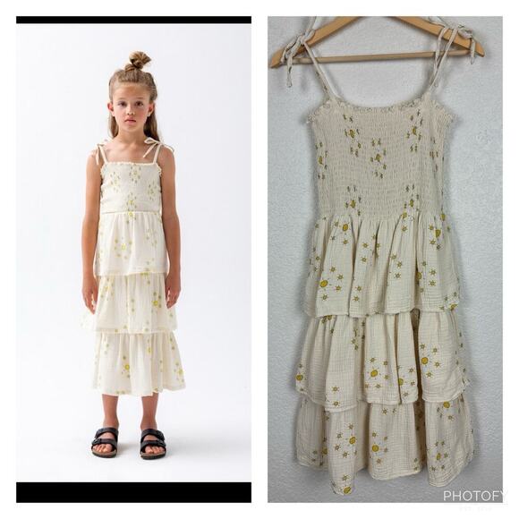 The Campamento SUNS Girls Dress Sz 7/8 Off White Cotton Summer Sun Beach Easter - Picture 1 of 11